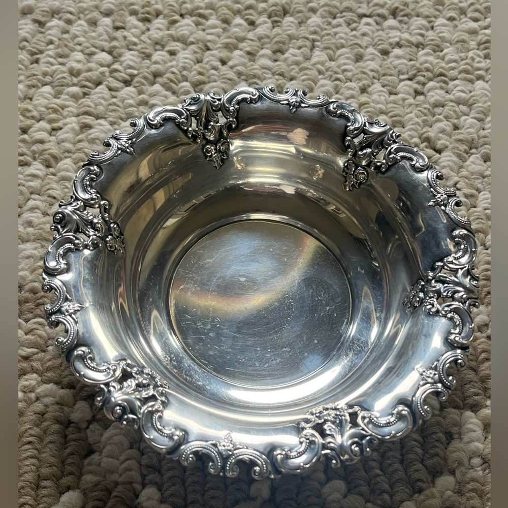 Rare Sterling Silver Wallace Grande Baroque Bon Bon Dish #4104
